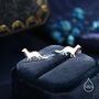 Sterling Silver Weasel Stud Earrings, thumbnail 4 of 12