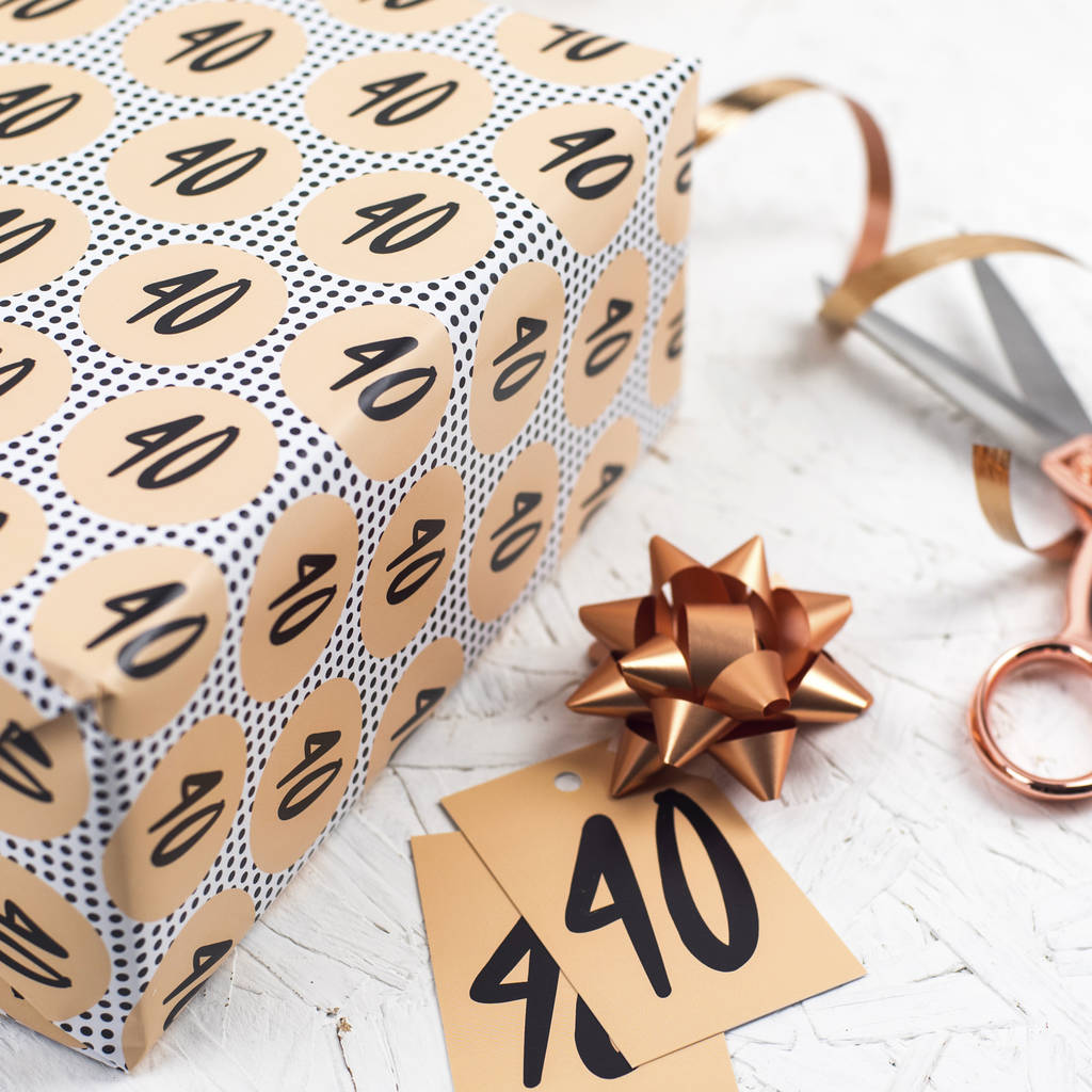 40th Birthday Wrapping Paper By Pop House Notonthehighstreet