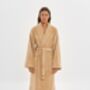 Taupe Unisex 100% Cotton Velour Bathrobe, thumbnail 1 of 3