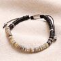 Personalised Men's Stainless Steel Shell Beaded Cord Bracelet, thumbnail 4 of 4