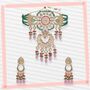 Pink And Green Kundan Necklace Set, thumbnail 1 of 3