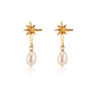 Angel Star And Pearl Drop Stud Earrings, thumbnail 2 of 6