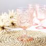 Pink Floral Goblet Wine Glass, thumbnail 1 of 3