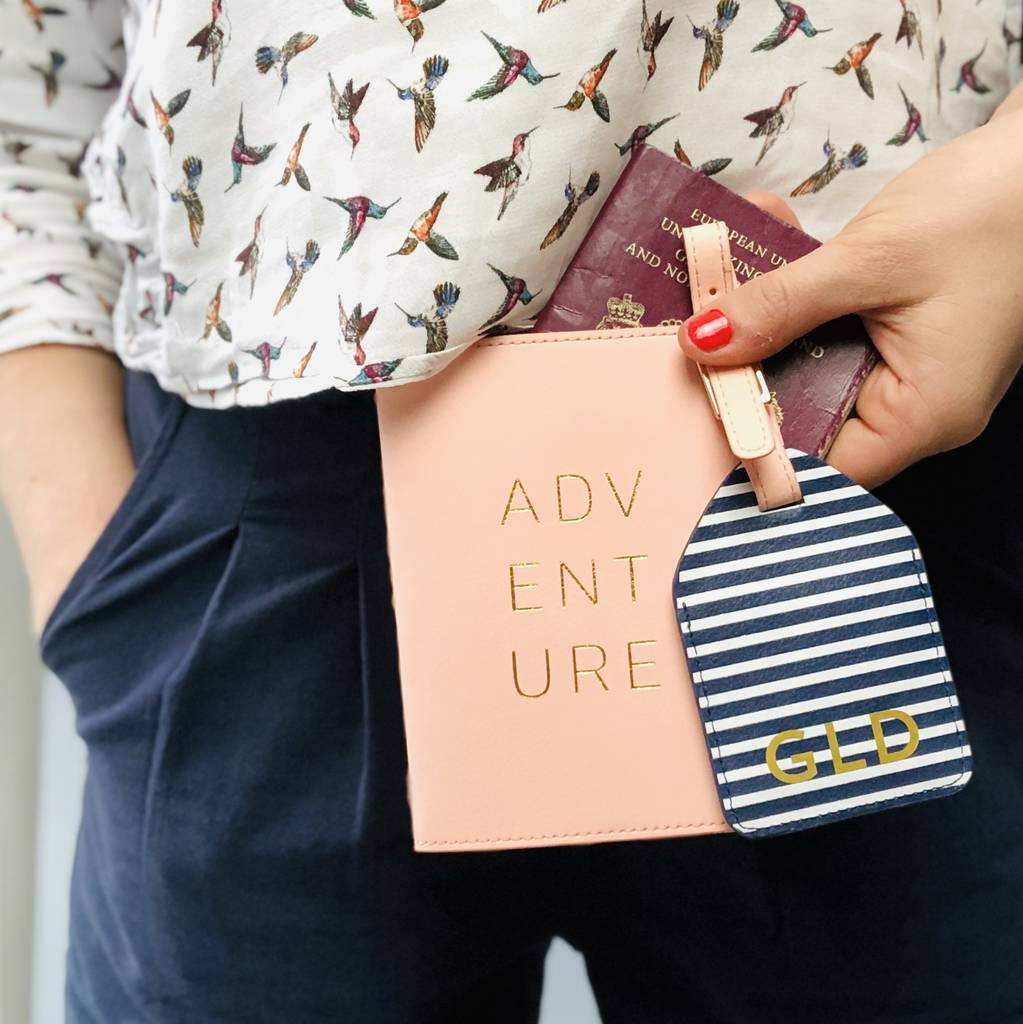 Personalised Passport Holder And Luggage Tag Travel Set By The Alphabet