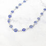 Blue Evil Eye Silver Good Luck Protection Necklace, thumbnail 1 of 5