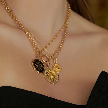 Personalised North Star Gold Medallion Necklace, 5 of 12