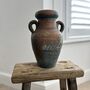 Vintage Mediterranean Blue Green Brown Amphora Vase, thumbnail 1 of 6