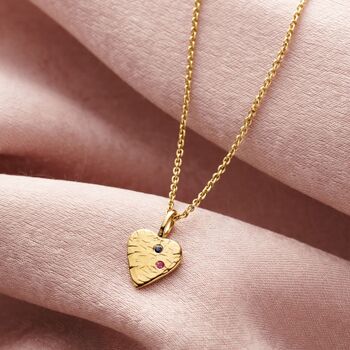 Confetti Birthstone Heart Charm Necklace, 3 of 9