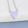 Lilac Purple Heart Pendant Necklace In Sterling Silver, thumbnail 2 of 11