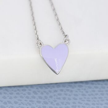 Lilac Purple Heart Pendant Necklace In Sterling Silver, 2 of 11