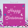 Pink Happy Christmas Butterfly Card, thumbnail 1 of 9