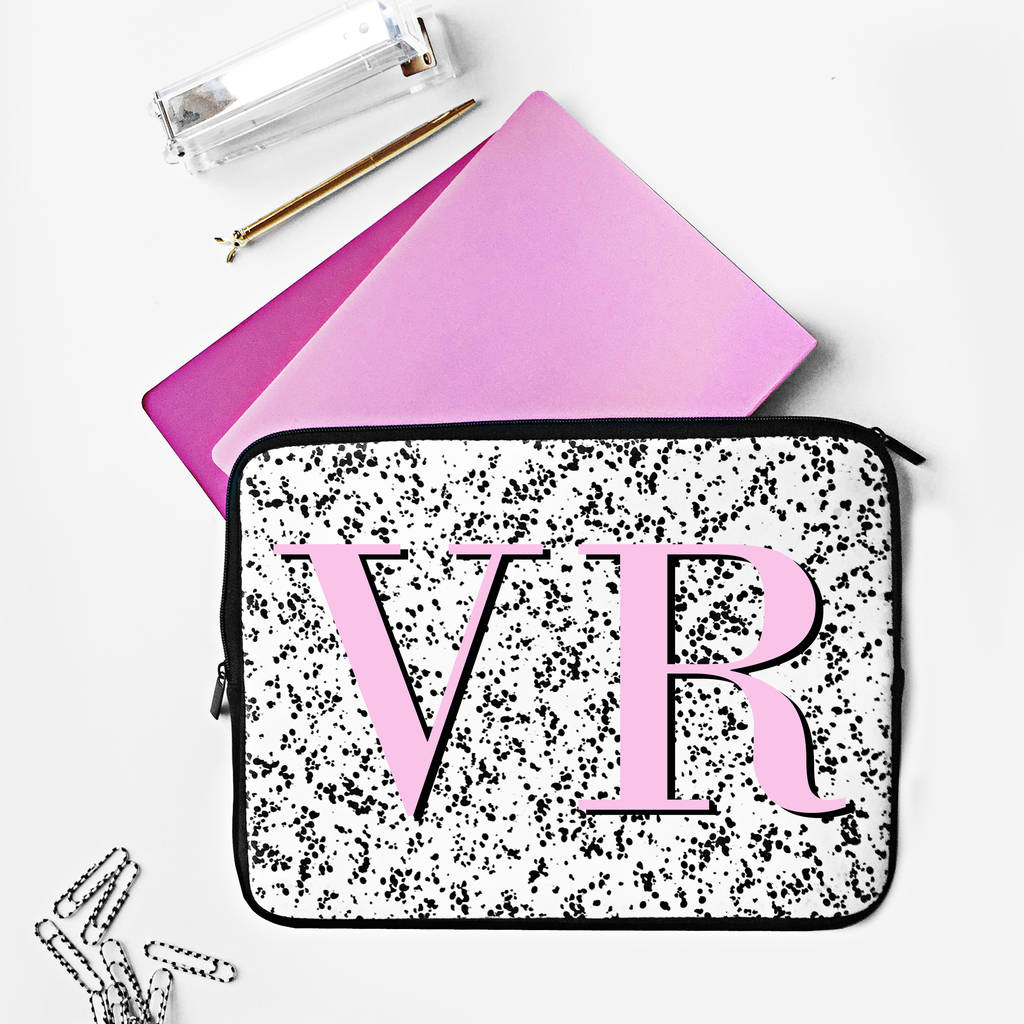 speckle print monogram laptop case by rianna phillips ...