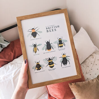 Illustrated British Bees Springtime Print Unframed, 2 of 6