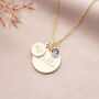 Sterling Silver Esme Birthday Disc And Birthstone Personalised Necklace, thumbnail 7 of 12