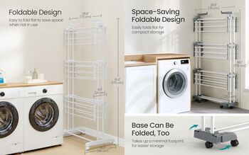 Four Tier Large Clothes Airer Foldable Drying Rack, 7 of 8