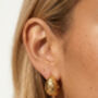 Textured Two Tone Hoop Earrings In Gold And Silver, thumbnail 4 of 6