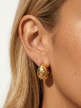 Textured Two Tone Hoop Earrings In Gold And Silver, 4 of 6