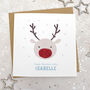Personalised Glittery Reindeer Christmas Card, thumbnail 1 of 2