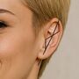 Double Triangle Rose Gold Plated Silver Ear Climber Earring, thumbnail 7 of 8