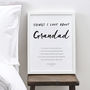 Personalised Things I Love About Grandad Print, thumbnail 1 of 2