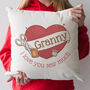 Personalised Sewing Heart Cushion For Mums, thumbnail 1 of 3