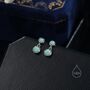 Sterling Silver Double Opal Dangle Earrings, thumbnail 7 of 12