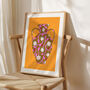 Patterned Yellow Vase Art Print, thumbnail 3 of 4