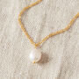 Solitaire Pearl And Gold Plated Chain Pendant Necklace, thumbnail 1 of 7