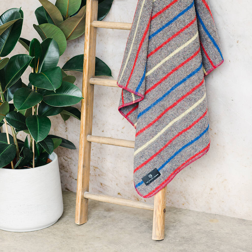 Striped Recycled Wool Dog Blanket By The Stately Hound