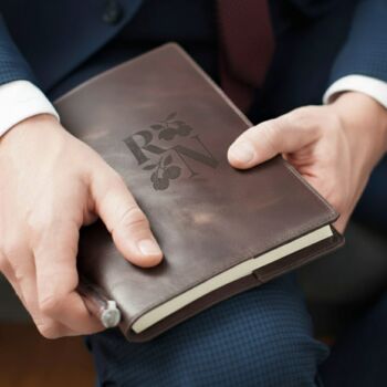 Engraved Vintage Leather Personalised Notebook Journal Diary Father's Day Gift For Him, 2 of 11