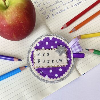 Personalised Best Teacher Gift Badge Pin, 5 of 6