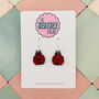 Lady Bug Glitter Earrings, thumbnail 1 of 4