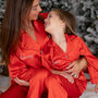 Personalised Girl's Luxury Red Christmas Silky Satin Pyjamas, thumbnail 8 of 12