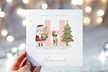 Granddaughter Christmas Card / Santa And Elf *Fully Personalised, 2 of 2