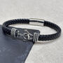 Personalised Men's Woven Leather Anchor Bracelet, thumbnail 2 of 2