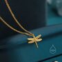 Sterling Silver Tiny Dragonfly Pendant Necklace, thumbnail 5 of 12