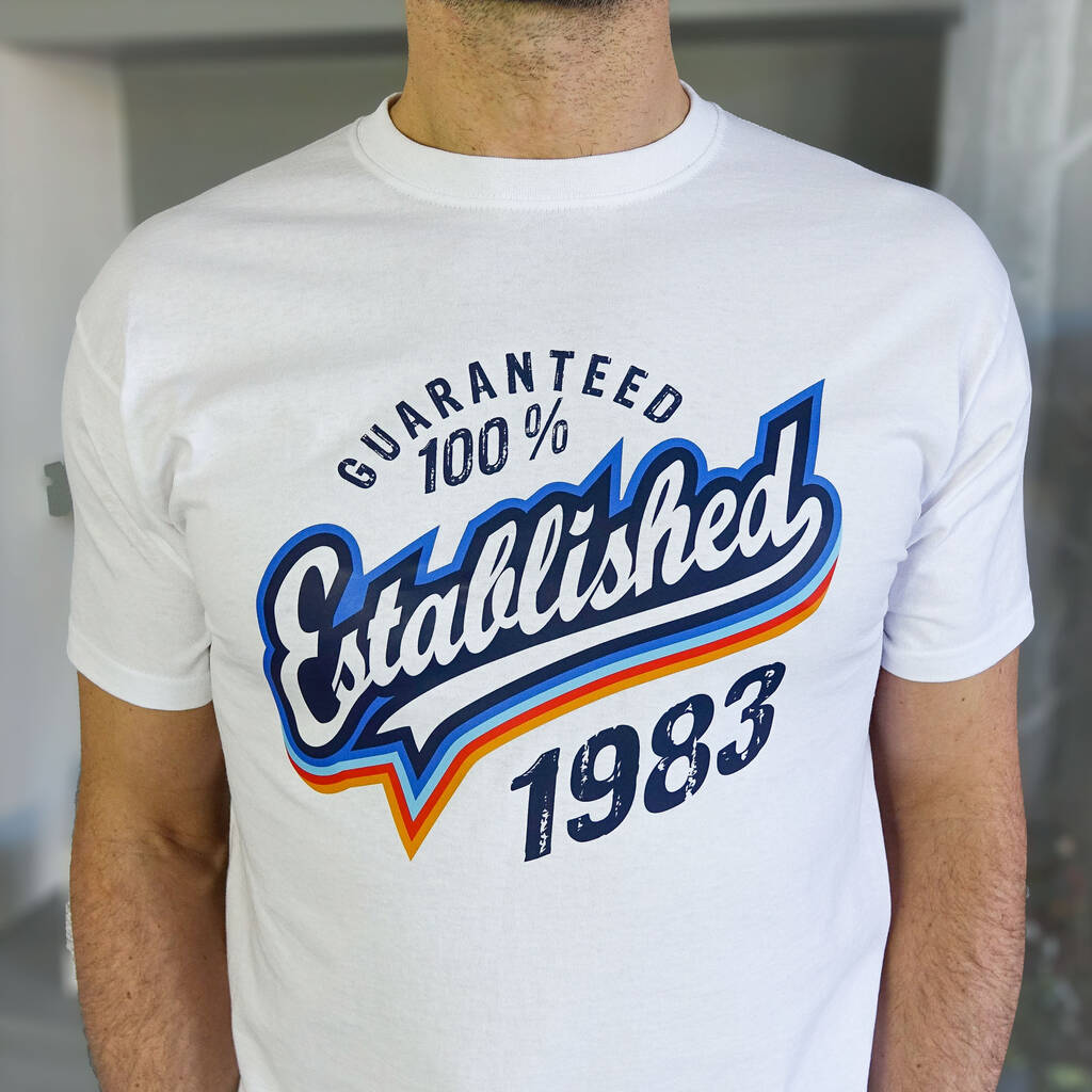 'Established 1983' 40th Birthday Gift T Shirt By Good Time Gifts ...