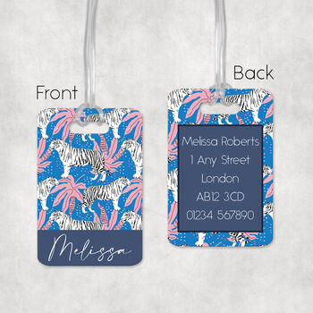 Personalised White Tiger Luggage Tag, 3 of 3