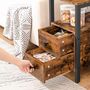 Narrow Side Table Bedside Table Shelf With Two Drawers, thumbnail 4 of 9