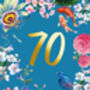 70th Birthday Floral Decorative Card, thumbnail 2 of 3