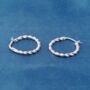 Silver Twisted Hoops, 925 Sterling Silver, thumbnail 4 of 7