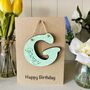Personalised Grampie Birthday Card Wooden G Letter, thumbnail 4 of 6