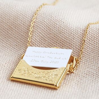 Personalised Graduation Envelope Necklace With Charm, 7 of 9