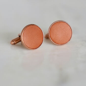 Secret Message Copper And Real Leather Cufflinks, 4 of 10