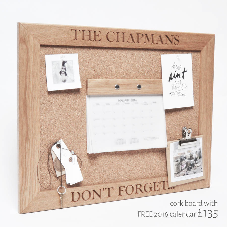 Calendar Notice Board By The Oak & Rope Company