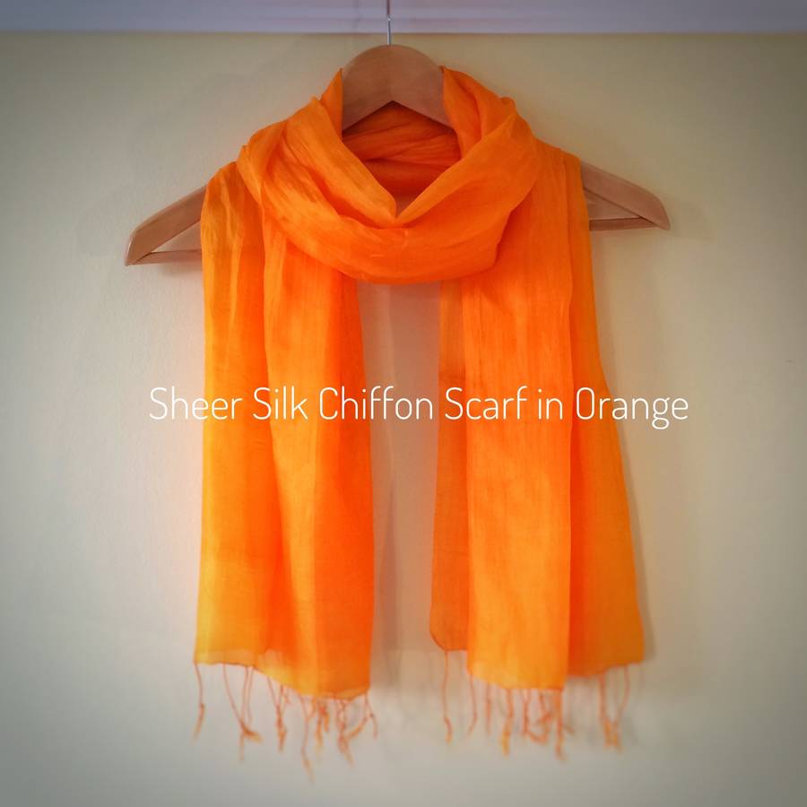 bianca sheer silk chiffon scarf in selection of colours by the silk