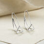 Sterling Silver Triangle Drop Loop Earrings, thumbnail 1 of 6
