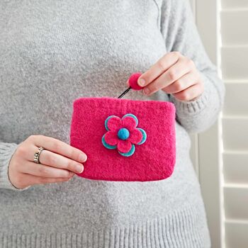 Handmade Felt Daisy Purse, 2 of 9