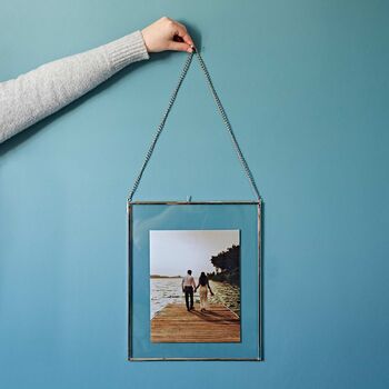 Silver Metal And Glass Hanging Photo Frame, 3 of 12