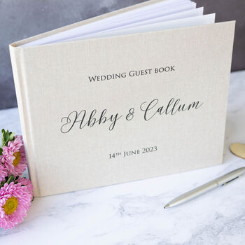 Modern Design Personalised Wedding Guest Book, 2 of 5